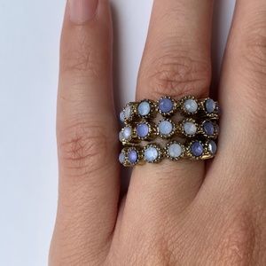 3 Stack Ring with Blue Stones or Bundle 3 for $30
